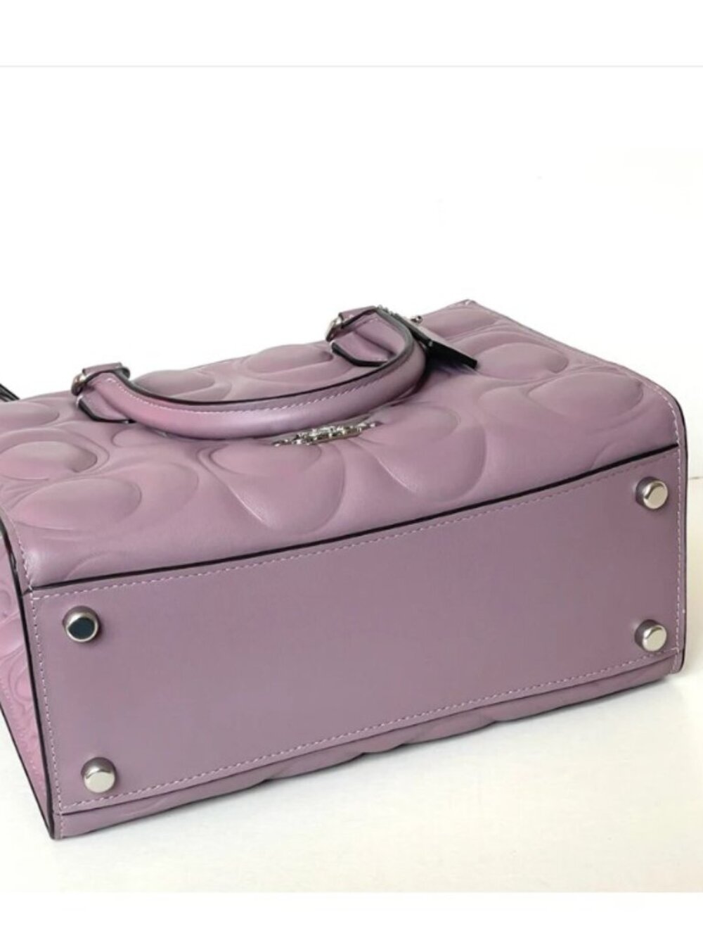 Coach Maggie Small Tote Jasmine Signature Leather Crossbody CY670 Purple - Picture 6 of 10